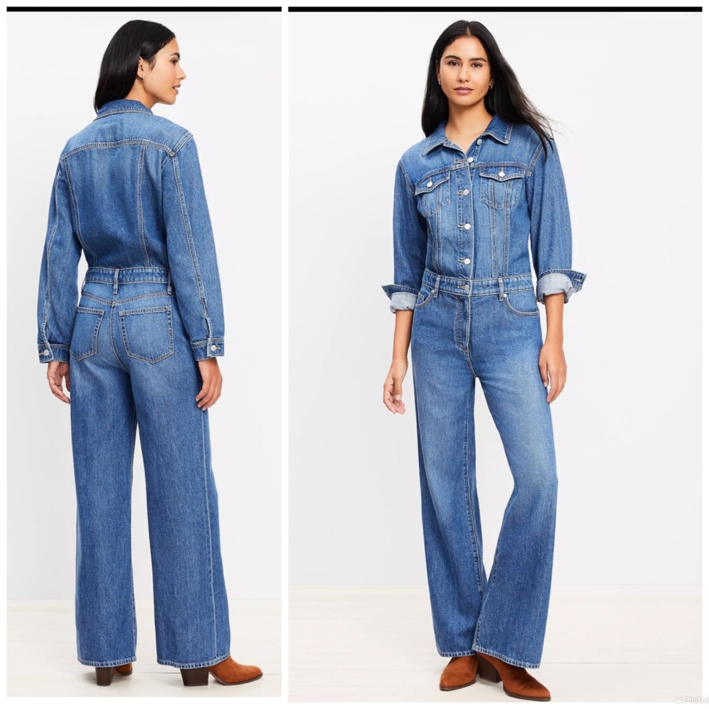 LOFT Blue Wide Leg Denim Jeans